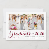 Burgundy Class of 2025 Photo Collage卒業 案内状 (正面)