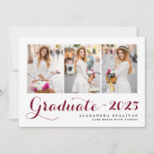 Burgundy Class of 2025 Photo Collage卒業 案内状 (正面)