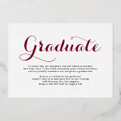 Burgundy Class of 2025 Photo Collage卒業 箔招待状 (裏面)