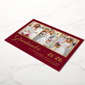 Burgundy Class of 2025 Photo Collage卒業 箔招待状 (回転した状態)