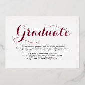 Burgundy Class of 2025 Photo Collage卒業 箔招待状 (裏面)