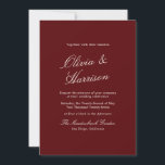 Burgundy Classic Calligraphy Old Money 招待状<br><div class="desc">Old Money wedding invitations designed for a timeless, heirloom-level celebration. This estate script wedding invitation blends Heritage Red elegance with classic European calligraphy for a truly aristocratic aesthetic. Inspired by 2026 Regency Revival and Quiet Luxury movements, it’s perfect for the refined, traditional bride who loves formal wording and couture typography....</div>