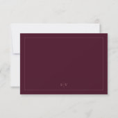 Burgundy Classic Calligraphy Wedding 出欠カード (裏面)
