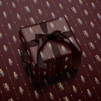 Burgundy classic nutcracker wrapping paper ラッピングペーパー