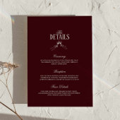 Burgundy Classic Retro Wedding Details  エンクロージャーカード