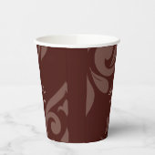 Burgundy Classic Script Luxe Damask Wedding 紙コップ (左)