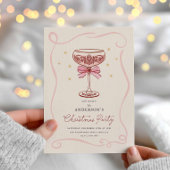 Burgundy Cocktail Christmas Party Invitation 招待状