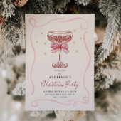 Burgundy Cocktail Christmas Party Invitation 招待状