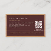 Burgundy Construction Professional Wood QR Code 名刺 (裏面)