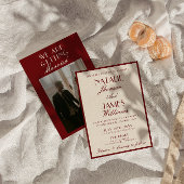 Burgundy Cream Classy Luxury Old Money Wedding 招待状