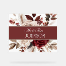 Burgundy Cream FloraCustom Newly Wed Wedding Decor