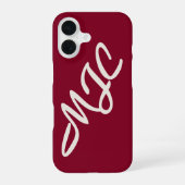 Burgundy Custom Monogram iPhone 16ケース (裏面)