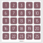 Burgundy Customizable Square Number Stickers  シール (シート)