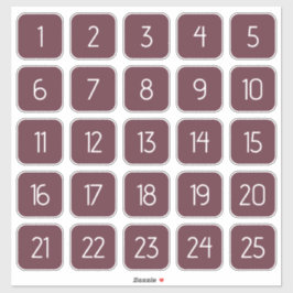 Burgundy Customizable Square Number Stickers  シール