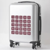 Burgundy Customizable Square Number Stickers  シール (スーツケース)