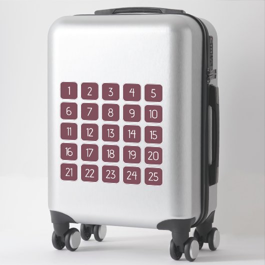 Burgundy Customizable Square Number Stickers  シール (スーツケース)