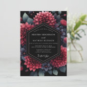 Burgundy Dahlia Opulent Wedding 招待状 (スタンド正面)