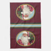 Burgundy dark green and gold キッチンタオル (縦)