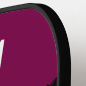 Burgundy Dark Red Custom Photo & Name Modern ピックルボールラケット (左詳細)