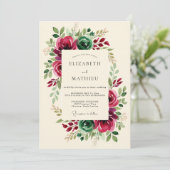 Burgundy Deluxe Winter Wedding 招待状 (スタンド正面)