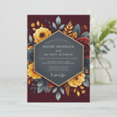 Burgundy Distinguished Autumnal Wedding 招待状 (スタンド正面)