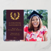 Burgundy DO Asclepius卒業発表 箔招待状 (正面)