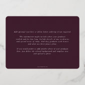 Burgundy DO Asclepius卒業発表 箔招待状 (裏面)