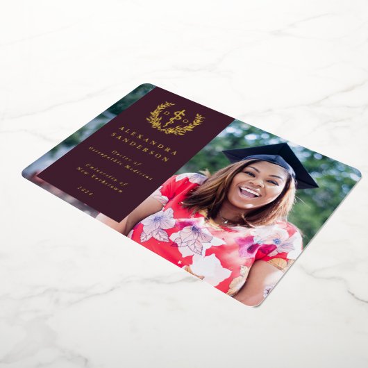 Burgundy DO Asclepius卒業発表 箔招待状 (回転した状態)