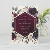 Burgundy Dramatic Autumnal Wedding 招待状 (スタンド正面)