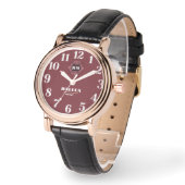 Burgundy Elegance Custom name 腕時計 (傾斜)