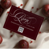 Burgundy Elegant Calligraphy Wedding 出欠カード