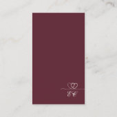 Burgundy Elegant Calligraphy Wedding RSVP Card 名刺 (裏面)