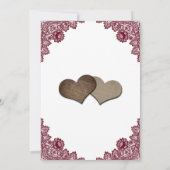 Burgundy Elegant Floral Lace Sunflower Wedding 招待状 (裏面)