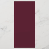 Burgundy Elegant Minimal Wedding Menu Card メニュー (裏面)
