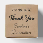 Burgundy English Roses Chic Quinceañera Masquerade フェイバーボックス (上部)