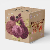 Burgundy English Roses Chic Quinceañera Masquerade フェイバーボックス (裏面サイド)