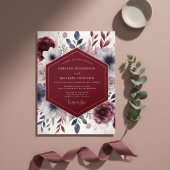 Burgundy Ethereal Flourish Wedding 招待状