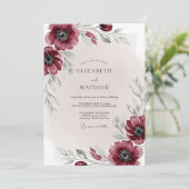 Burgundy Ethereal Winter Wedding 招待状 (スタンド正面)