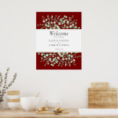Burgundy Eucalyptus Wedding Welcome  ポスター (キッチン)