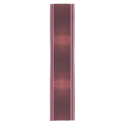 Burgundy Exotic Faux Snake Leather Linear Stripe ショートテーブルランナー (正面)