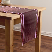 Burgundy Exotic Faux Snake Leather Linear Stripe ショートテーブルランナー (インサイチュ)
