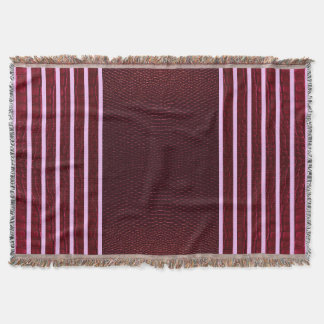 Burgundy Exotic Faux Snake Leather Linear Stripe スローブランケット