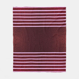 Burgundy Exotic Faux Snake Leather Linear Stripe フリースブランケット