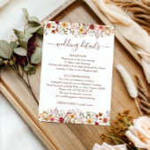 Burgundy Fall Autumn Floral Wedding Details Cards エンクロージャーカード