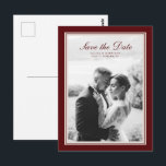 Burgundy Fall Save the Date Postcard ポストカード<br><div class="desc">Burgundy Fall Save the Date Postcard in a timeless Old Money inspired style — a refined announcement for elegant autumn and winter weddings. Inspired by Quiet Luxury, Heritage Estate, and Classic Editorial aesthetics. Perfect for couples who love traditional stationery with a sophisticated burgundy palette. Style with velvet ribbons, candlelit décor,...</div>