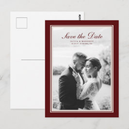 Burgundy Fall Save the Date Postcard ポストカード