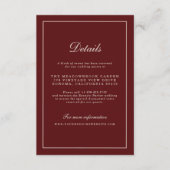 Burgundy Fall Wedding Details Enclosure Card エンクロージャーカード (正面)