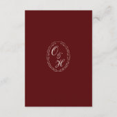 Burgundy Fall Wedding Details Enclosure Card エンクロージャーカード (裏面)