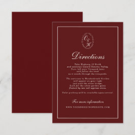 Burgundy Fall Wedding Directions Card エンクロージャーカード