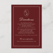 Burgundy Fall Wedding Directions Card エンクロージャーカード (正面)